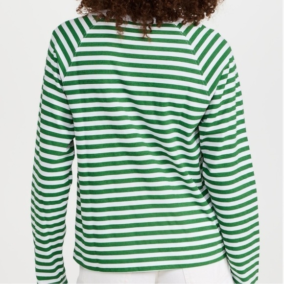 South Parade Lenny Palm Tree Green and White Stripe Long Sleeve Top Size S - Picture 3 of 10